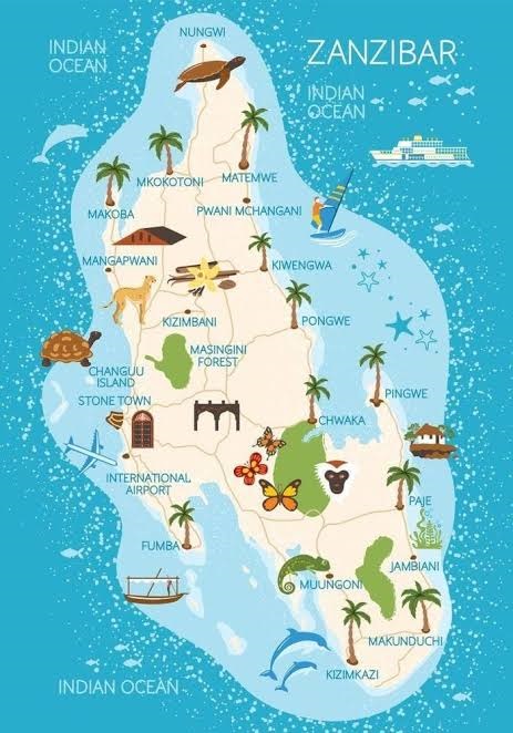 Zanzibar tour maps
